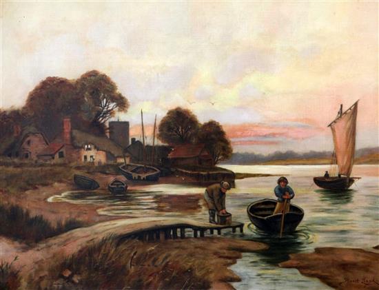 Stuart Lloyd (1875-1929) Sunset on the River Exe 18 x 24in.